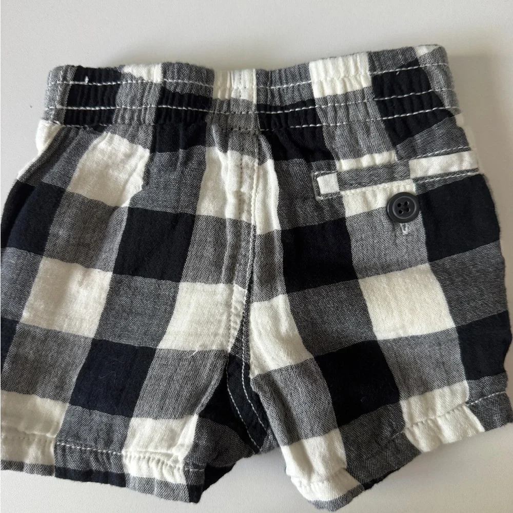 GAP Black and White Plaid Baby Shorts